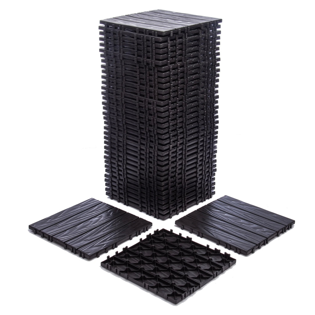76-Pack Plastic Interlocking Deck Tiles - 68.80 Sq.Ft Outdoor Plastic Flooring Super Durable & Waterproof All-Weather Indoor/Outdoor