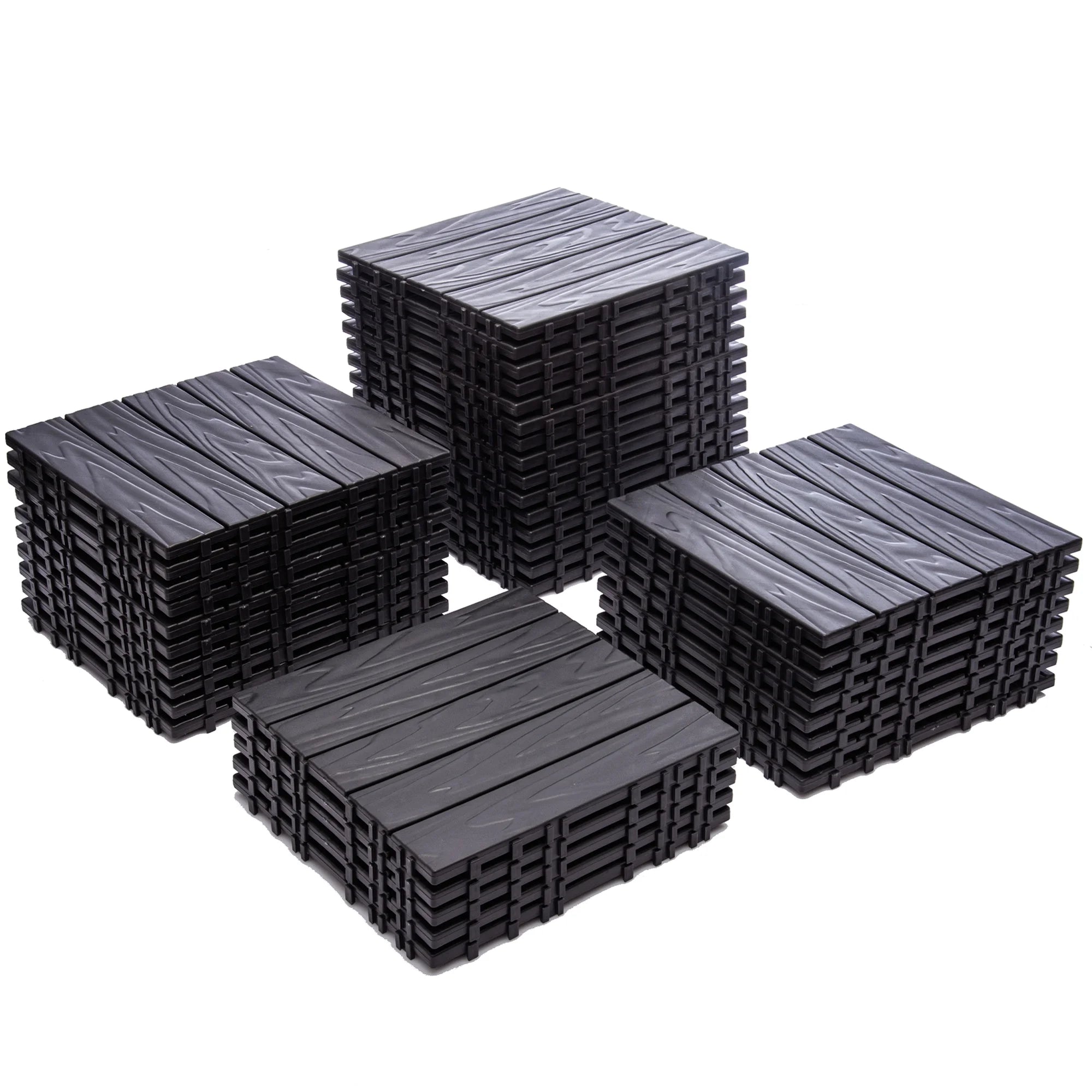 76-Pack Plastic Interlocking Deck Tiles - 68.80 Sq.Ft Outdoor Plastic Flooring Super Durable & Waterproof All-Weather Indoor/Outdoor