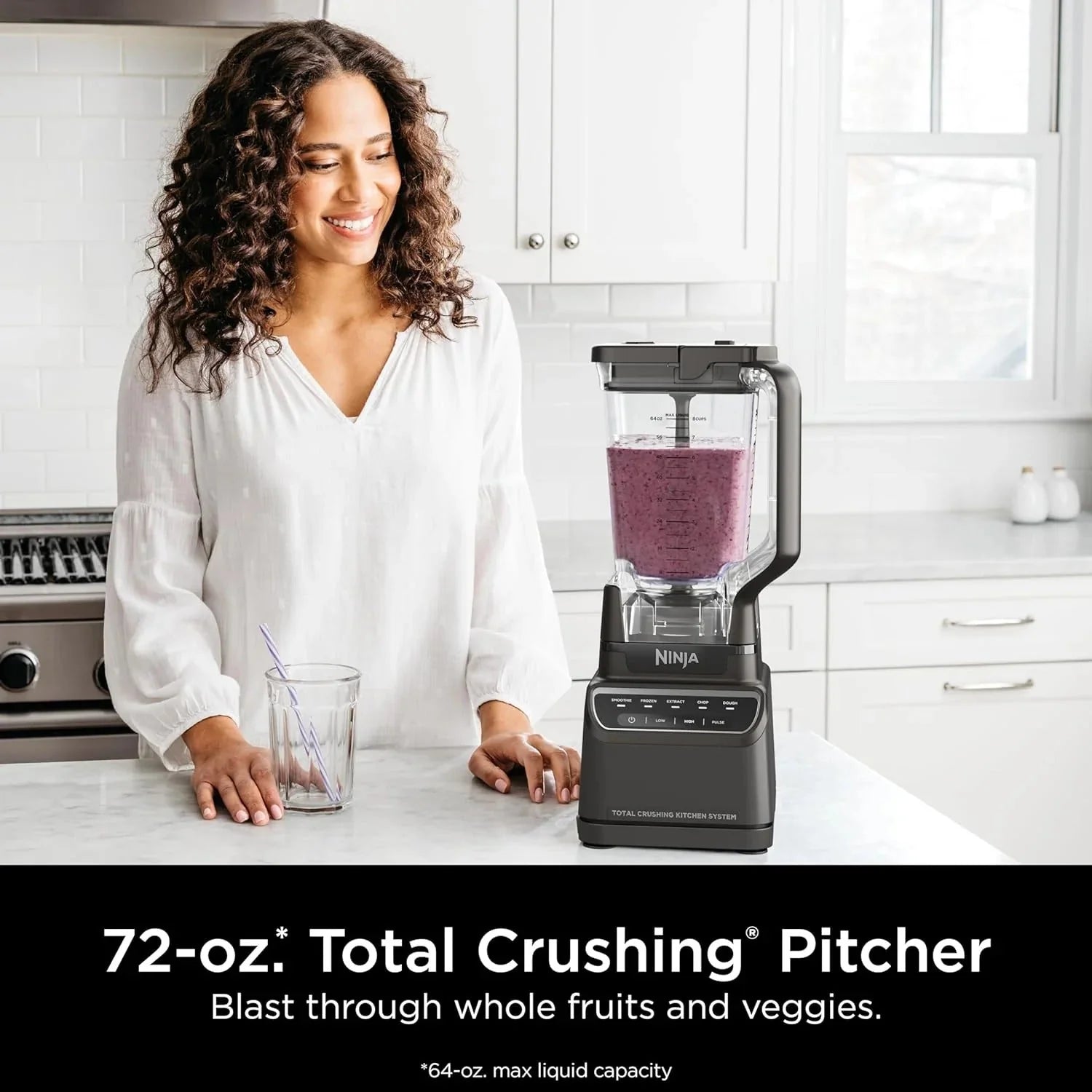 Ninja Mega Kitchen System, 1500 Watt Stand Mixer (2.1 Liters) and Food Processor (8 Cups) with (2) 473 ml Takeaway Cups