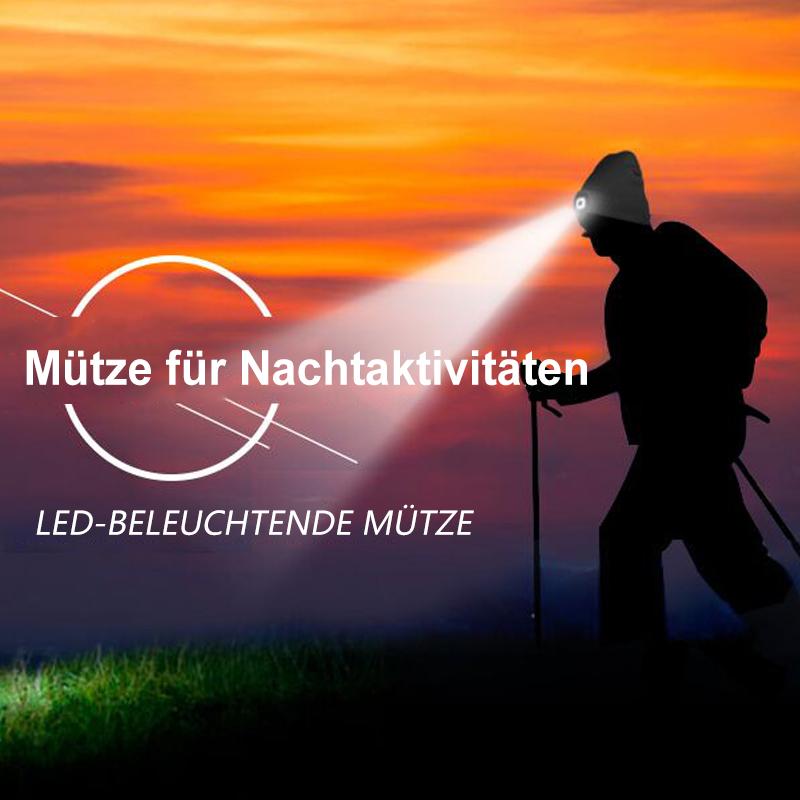 Removable LED Headlamp Beanie Hat