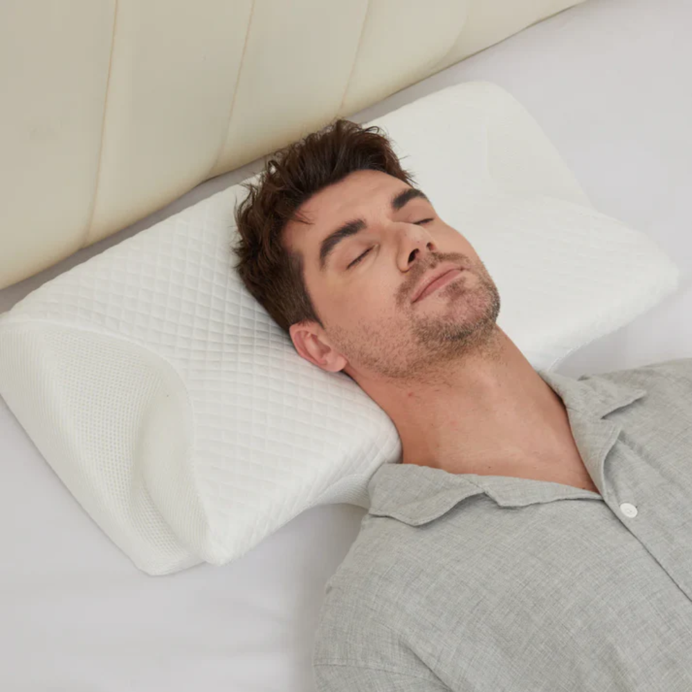 Pillow for Sleep Apnea & Snoring Relief – Ergonomic Memory Foam Anti-Snore Pillow for Better Breathing & Deep Sleep Support