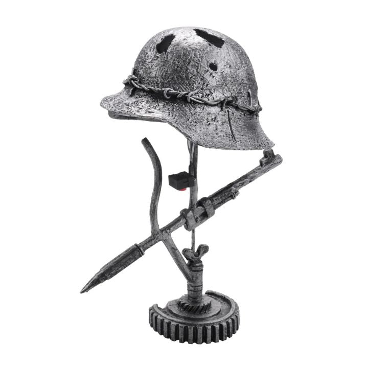 AntiqueLume | Vintage Steel Helmet Table Lamp – Timeless Historical Home Décor