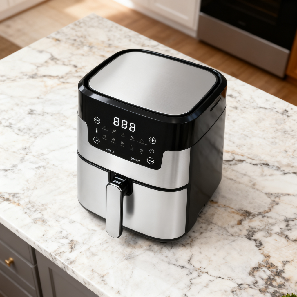 5L Stainless Steel Smart Air Fryer – Touchscreen
