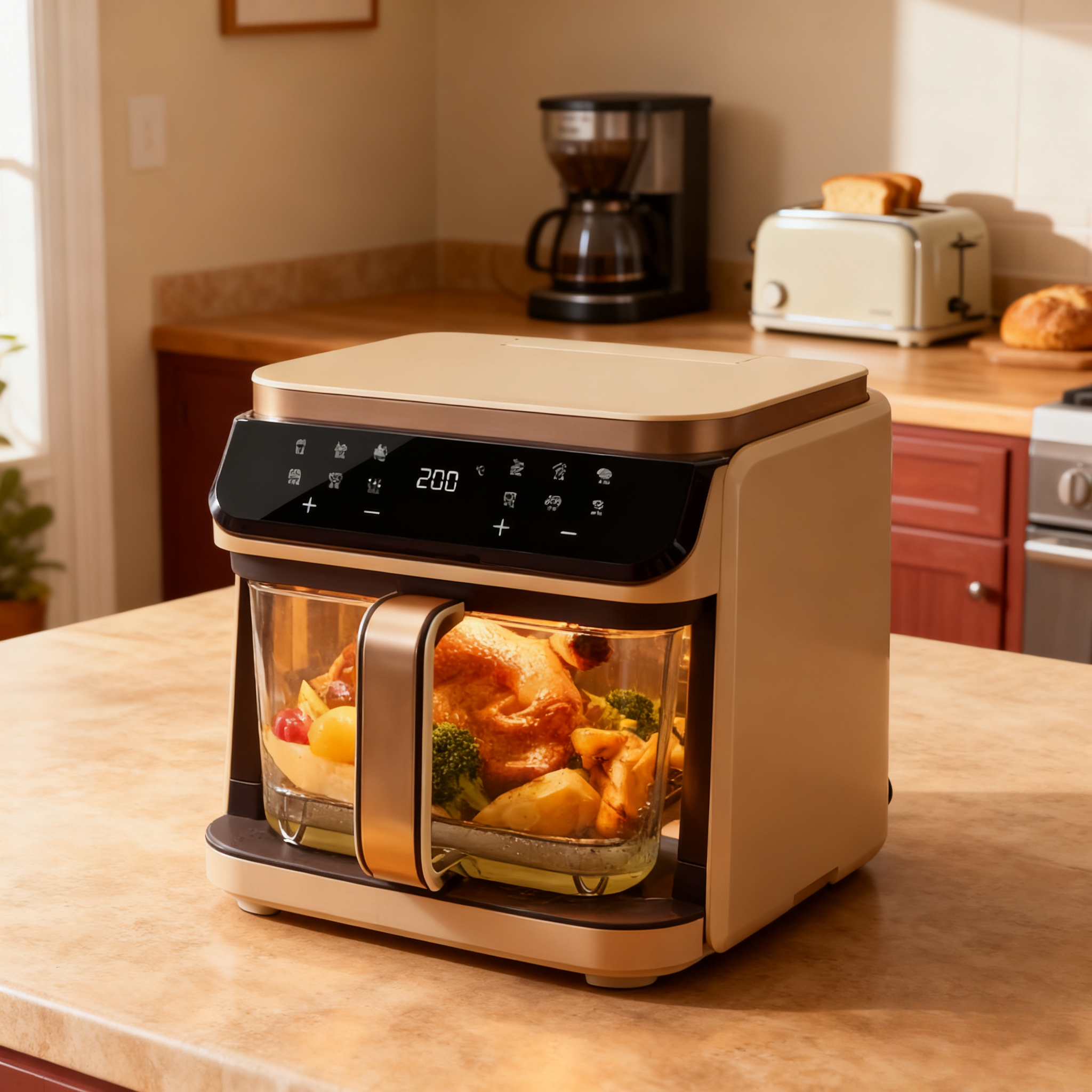 Glass Smart Air Fryer – Touchscreen