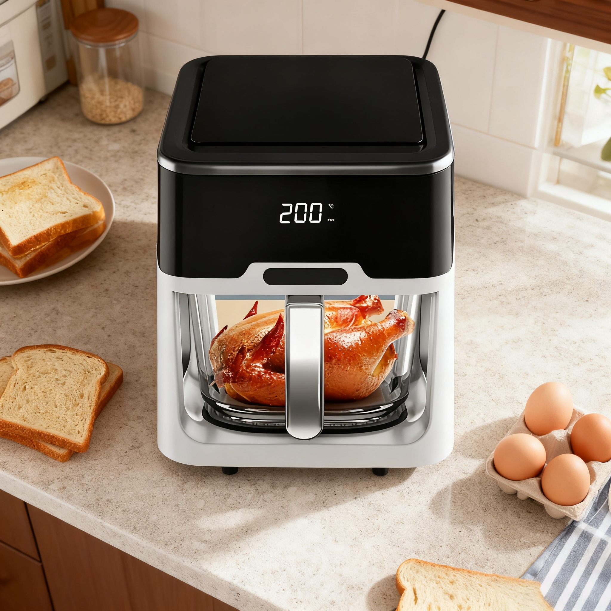 5L Smart Voice & Touch Air Fryer – White