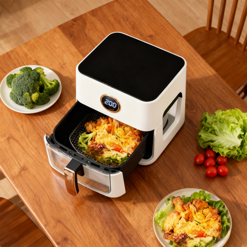 5L Smart Air Fryer – Touchscreen & White