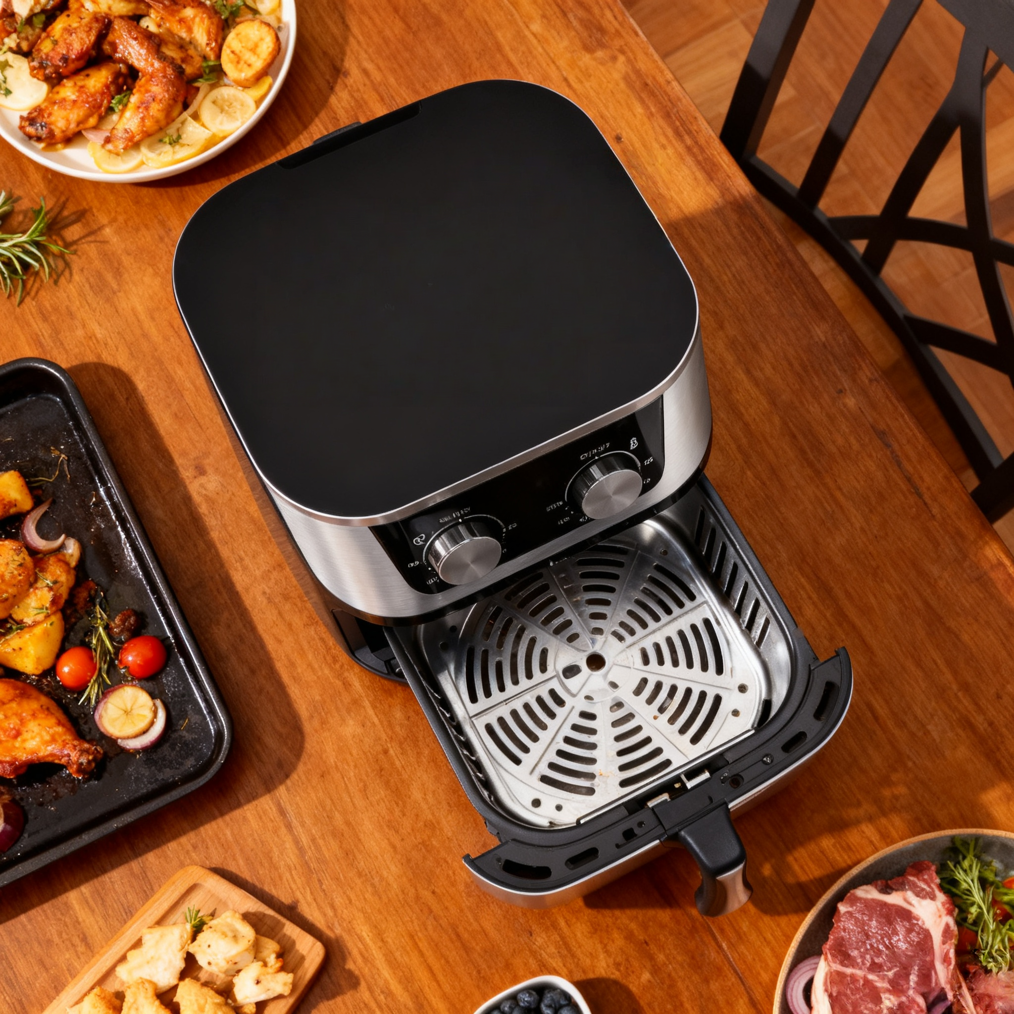 6L Smart Multifunction Air Fryer – Stainless Steel