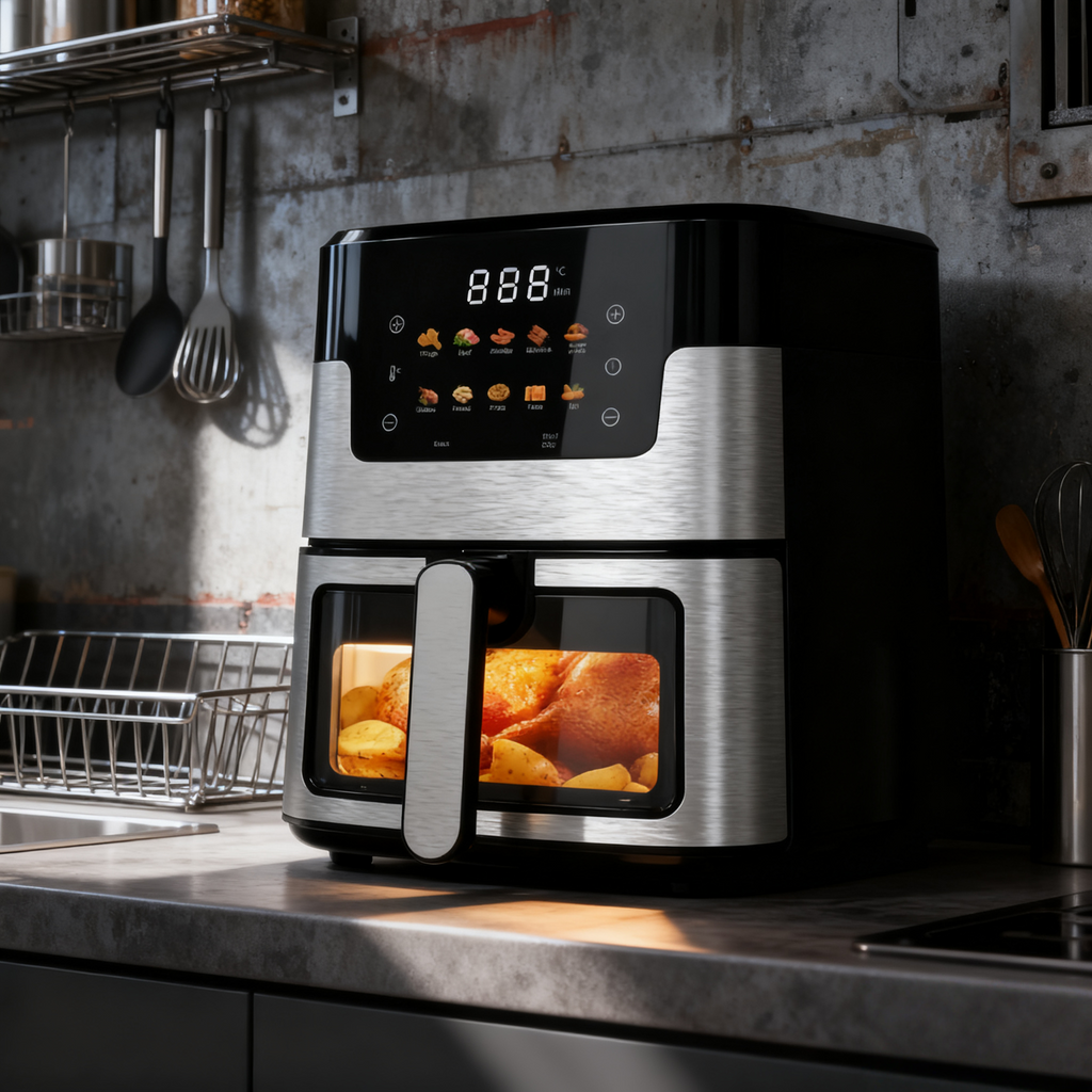 5L Stainless Steel Smart Air Fryer – Touchscreen