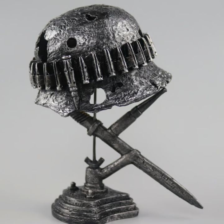 AntiqueLume | Vintage Steel Helmet Table Lamp – Timeless Historical Home Décor