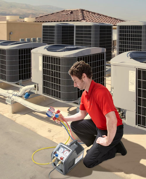 (Portable Refrigerant Recovery Machine – 115V, 60Hz, for Both Liquid and Vapor Refrigerant, White-Robinair