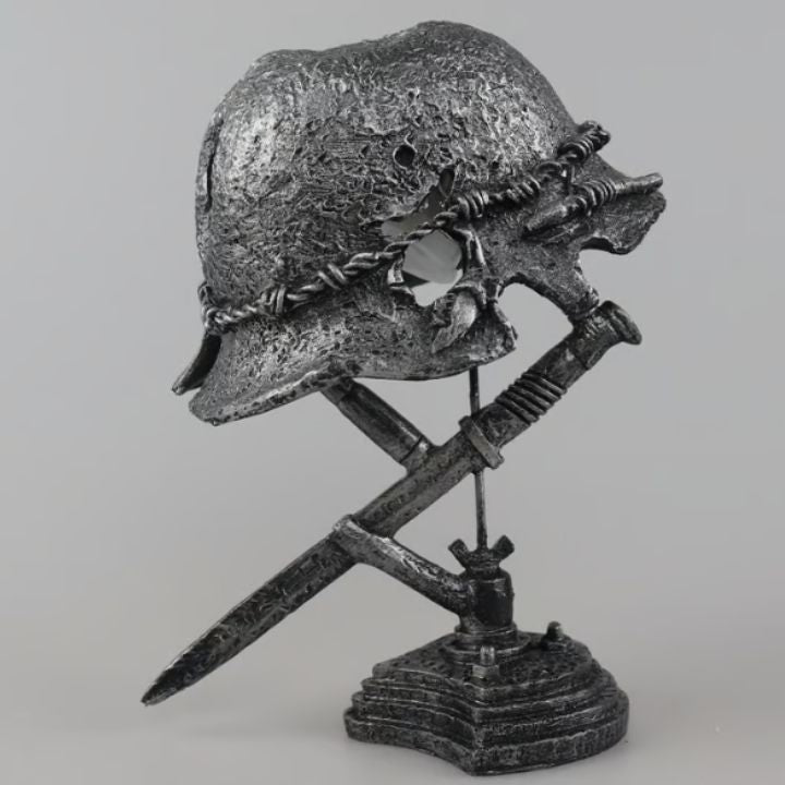 AntiqueLume | Vintage Steel Helmet Table Lamp – Timeless Historical Home Décor