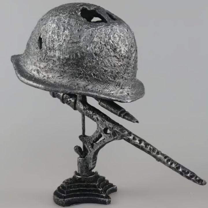 AntiqueLume | Vintage Steel Helmet Table Lamp – Timeless Historical Home Décor