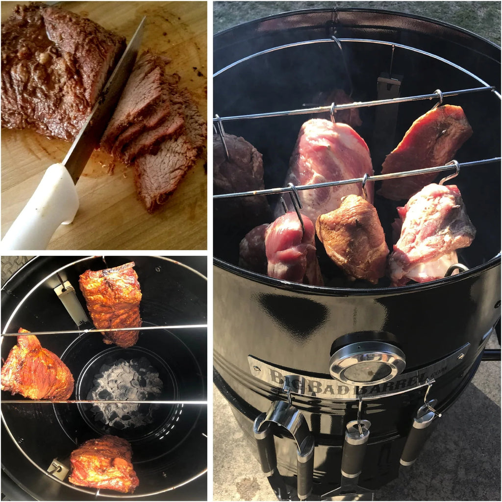 Big Bad Barrel BBQ Smoker Grill 5 in 1 Barrel can be used as a Smoker, Grill, Pizza Oven, Table and Fire Pit