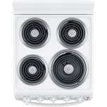 20-inch electric oven with 4 cooking zones, freestanding, in white