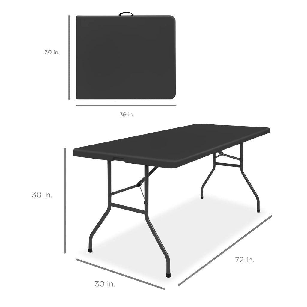 Best Choice Products 6ft Plastic Folding Table, Indoor Outdoor Heavy Duty Portable w/ Handle, Lock - White