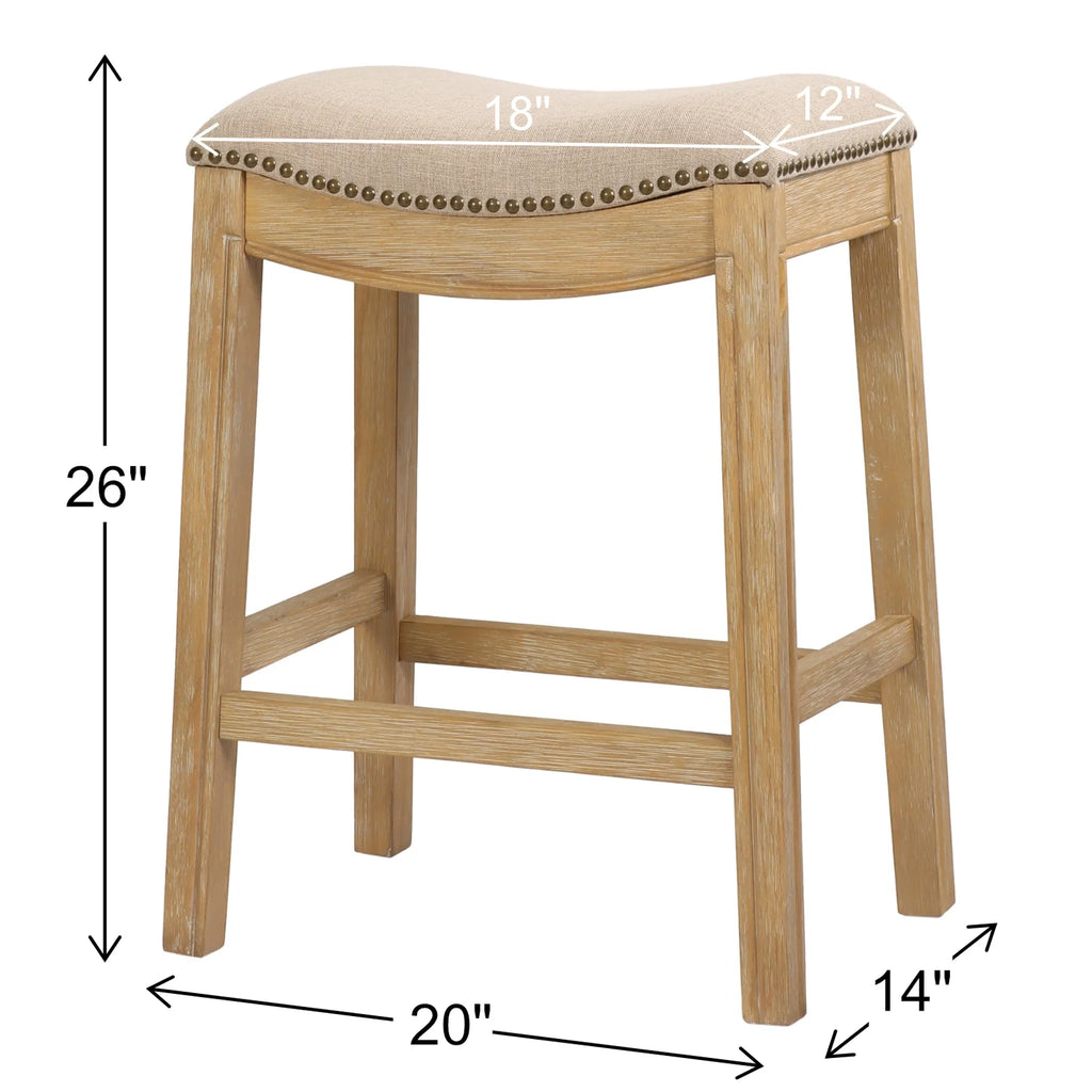 New Ridge Home Goods 26" Saddle Wood Counter Height Stool Weathered Natural