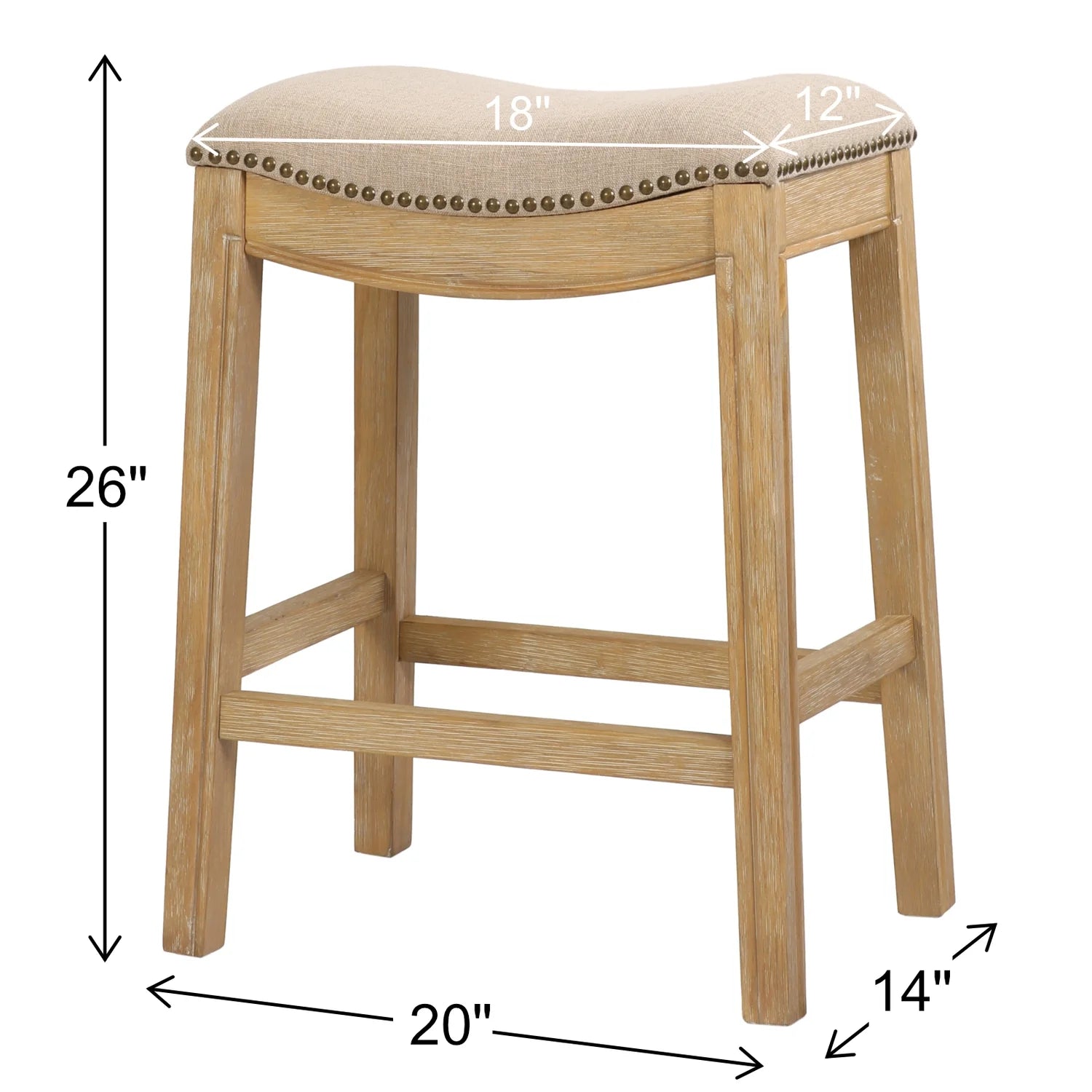 New Ridge Home Goods 26" Saddle Wood Counter Height Stool Weathered Natural