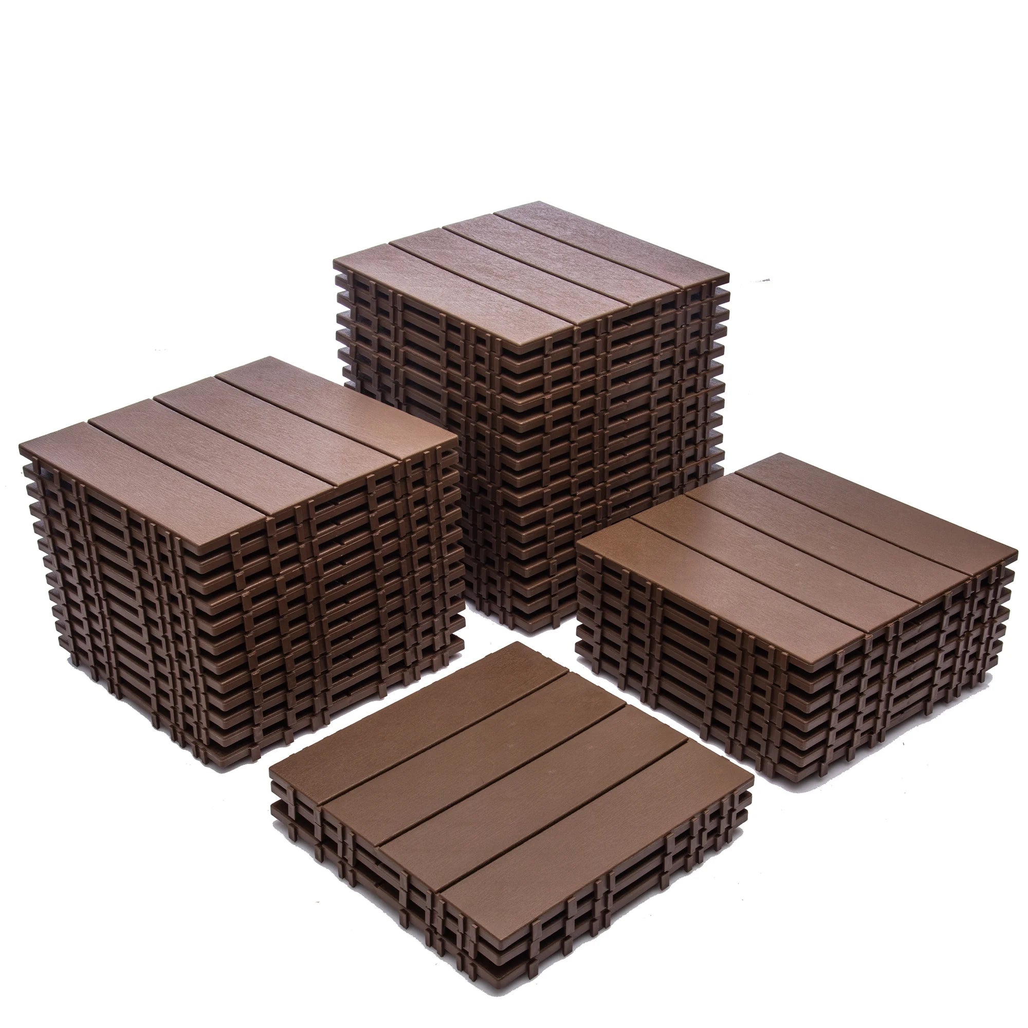 76-Pack Plastic Interlocking Deck Tiles - 68.80 Sq.Ft Outdoor Plastic Flooring Super Durable & Waterproof All-Weather Indoor/Outdoor