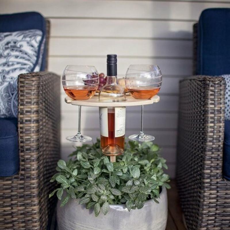 Outdoor portable DIY folding table for wine