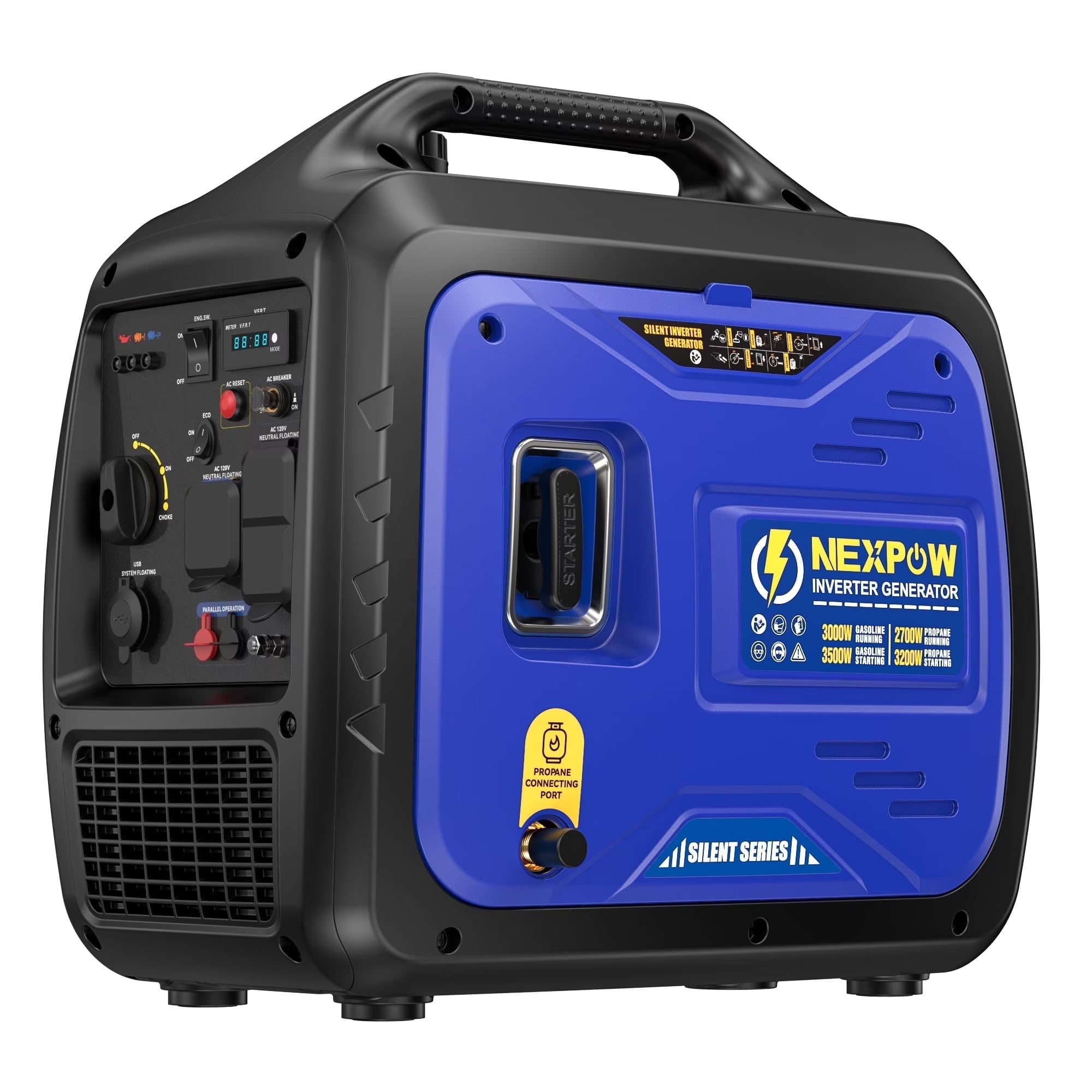 NEXPOW 2250W Portable Inverter Generator, Gasoline Power Quiet Lightweight for Backup Home & Camping, Eco-Mode Feature, Parallel Capability, EPA Compliant