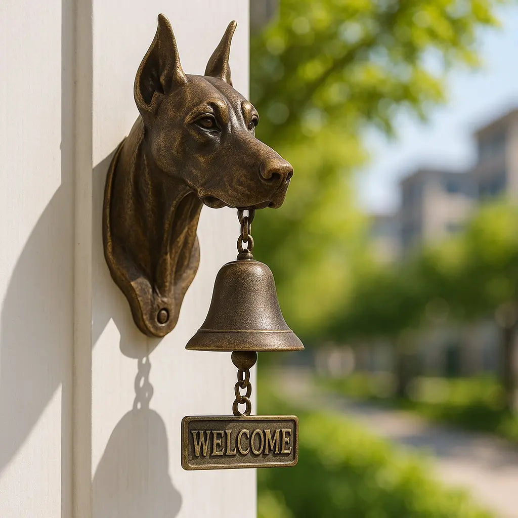 Welcome Bell Shepherd Bronze – Elegant Wall Bell with German Shepherd Design