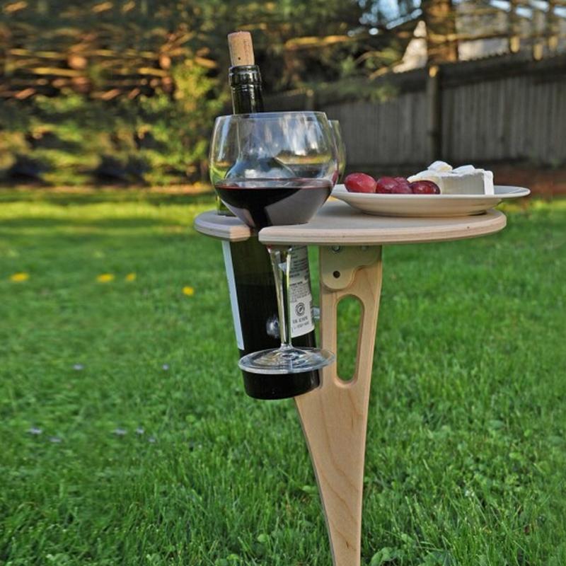 Outdoor portable DIY folding table for wine