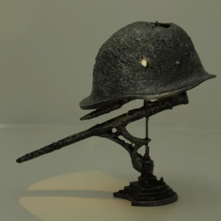 AntiqueLume | Vintage Steel Helmet Table Lamp – Timeless Historical Home Décor