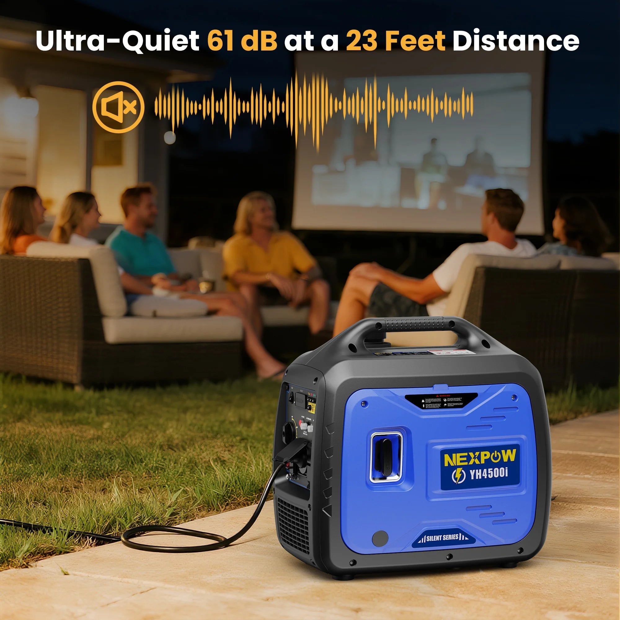 NEXPOW 2250W Portable Inverter Generator, Gasoline Power Quiet Lightweight for Backup Home & Camping, Eco-Mode Feature, Parallel Capability, EPA Compliant