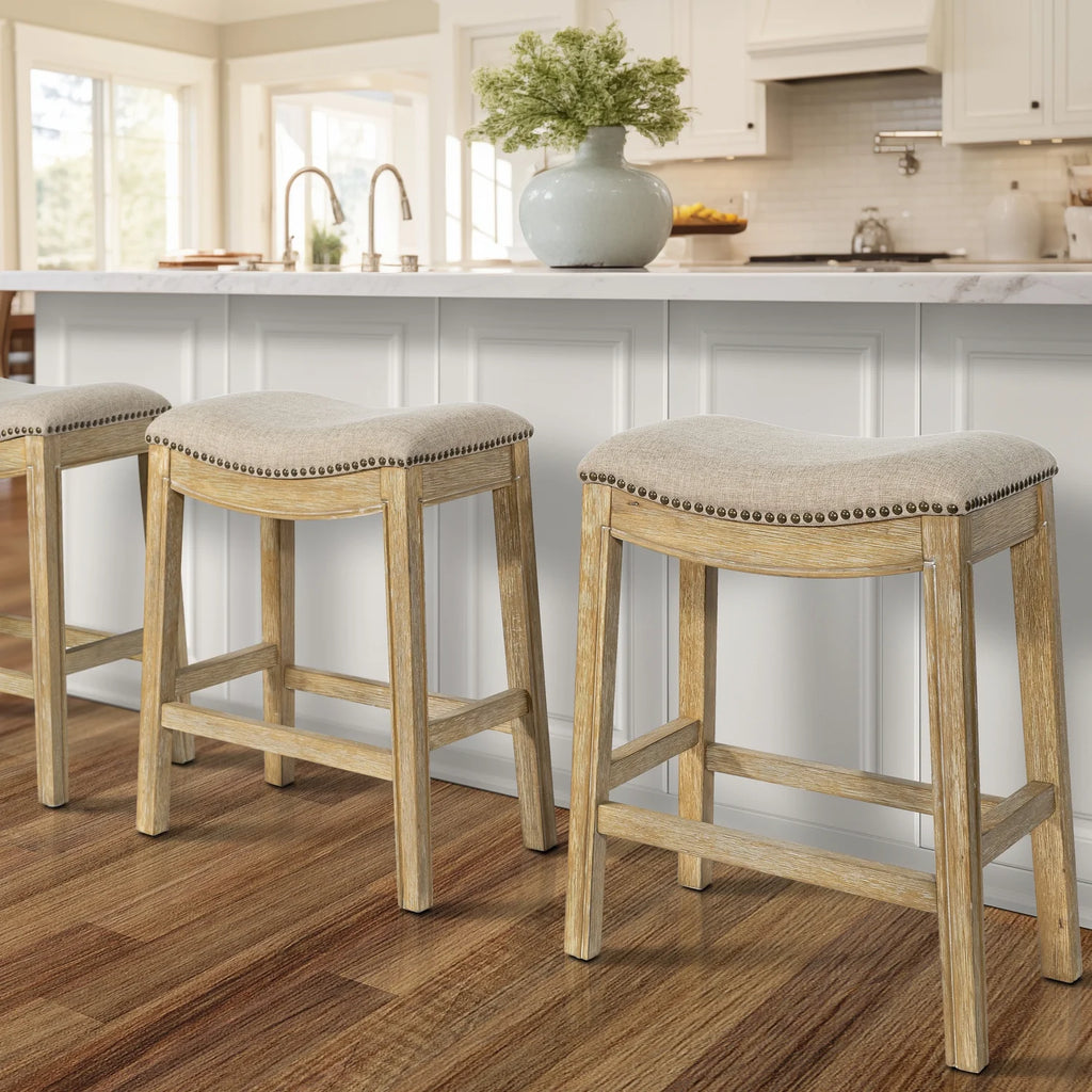 New Ridge Home Goods 26" Saddle Wood Counter Height Stool Weathered Natural