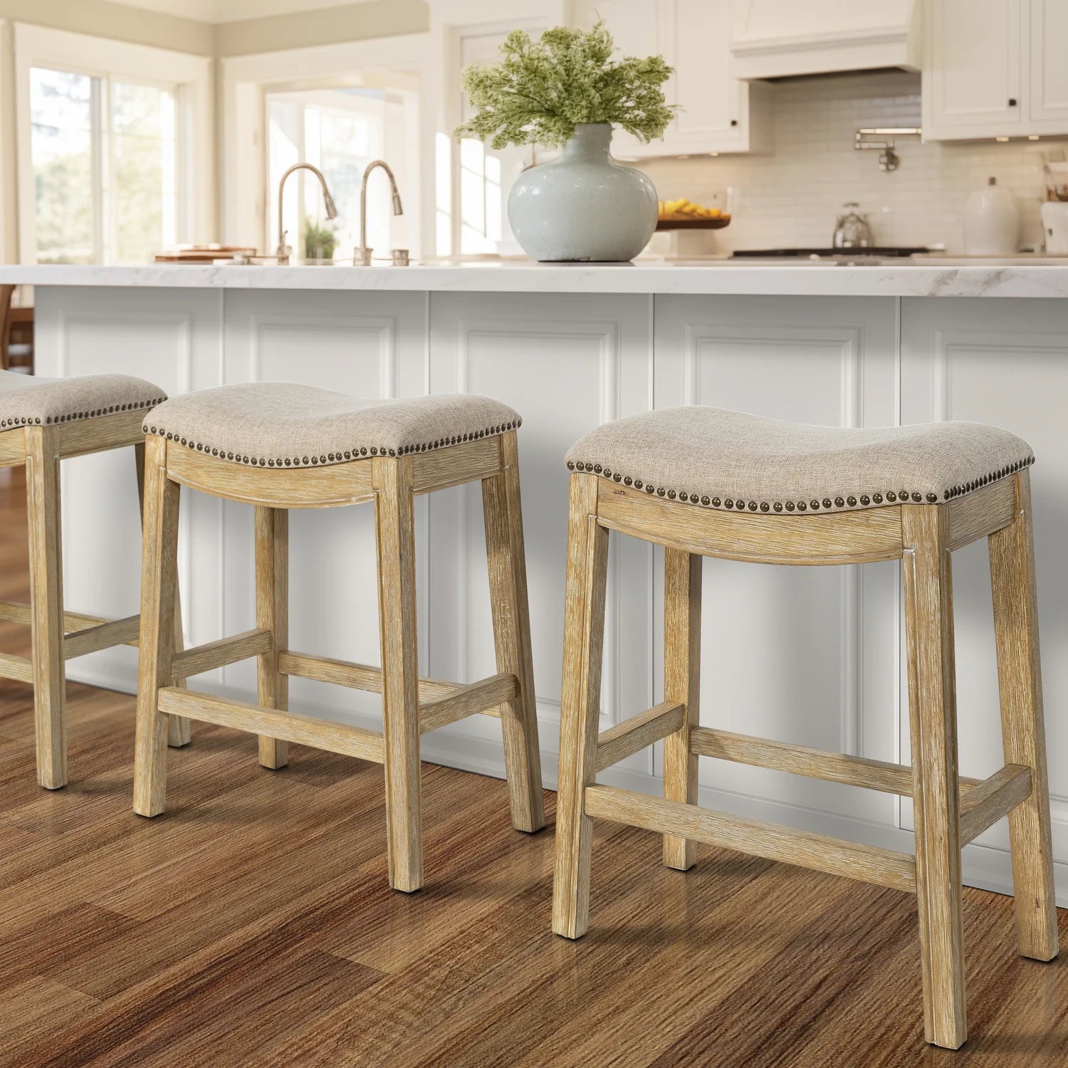 New Ridge Home Goods 26" Saddle Wood Counter Height Stool Weathered Natural