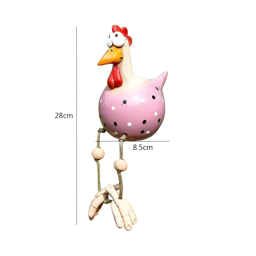 BowLift | Large Eyes Chicken Statue - Weatherproof Resin Craft - Rooster Garden Statue