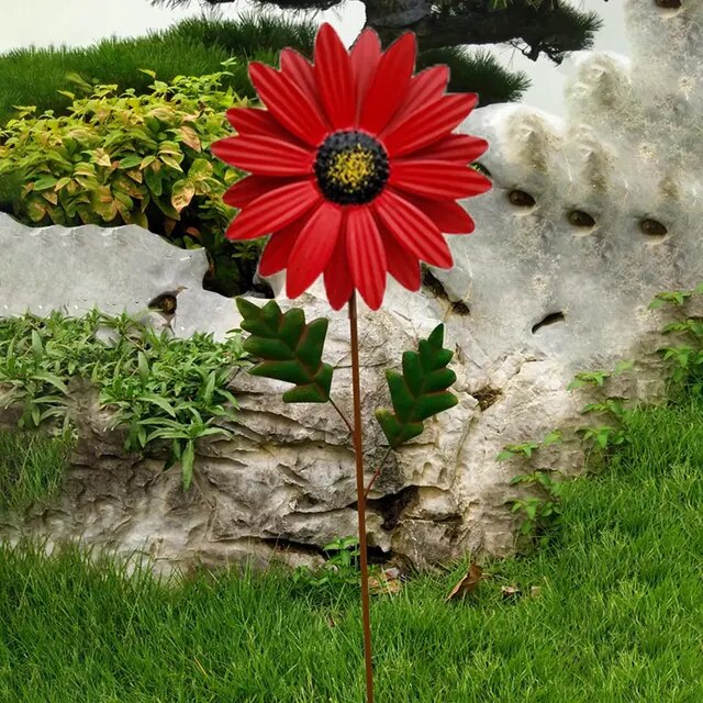 Whimsical Wind: Colorful Metal Windmill Decoration