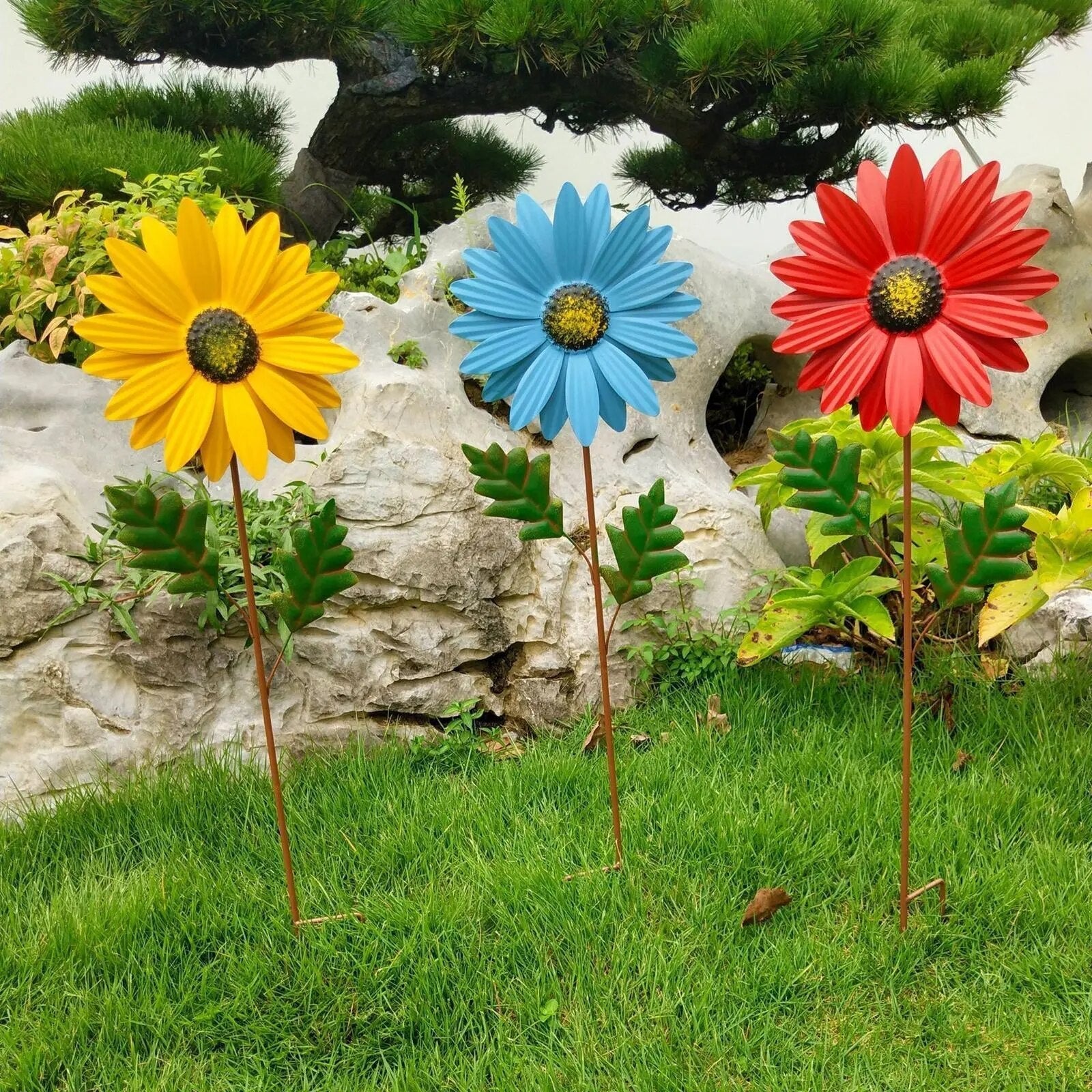 Whimsical Wind: Colorful Metal Windmill Decoration