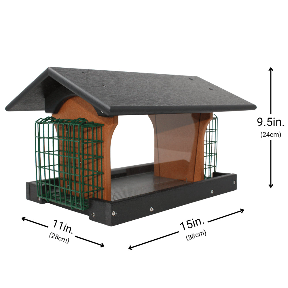 Deluxe Dual Suet & Seed Hopper Bird Feeder