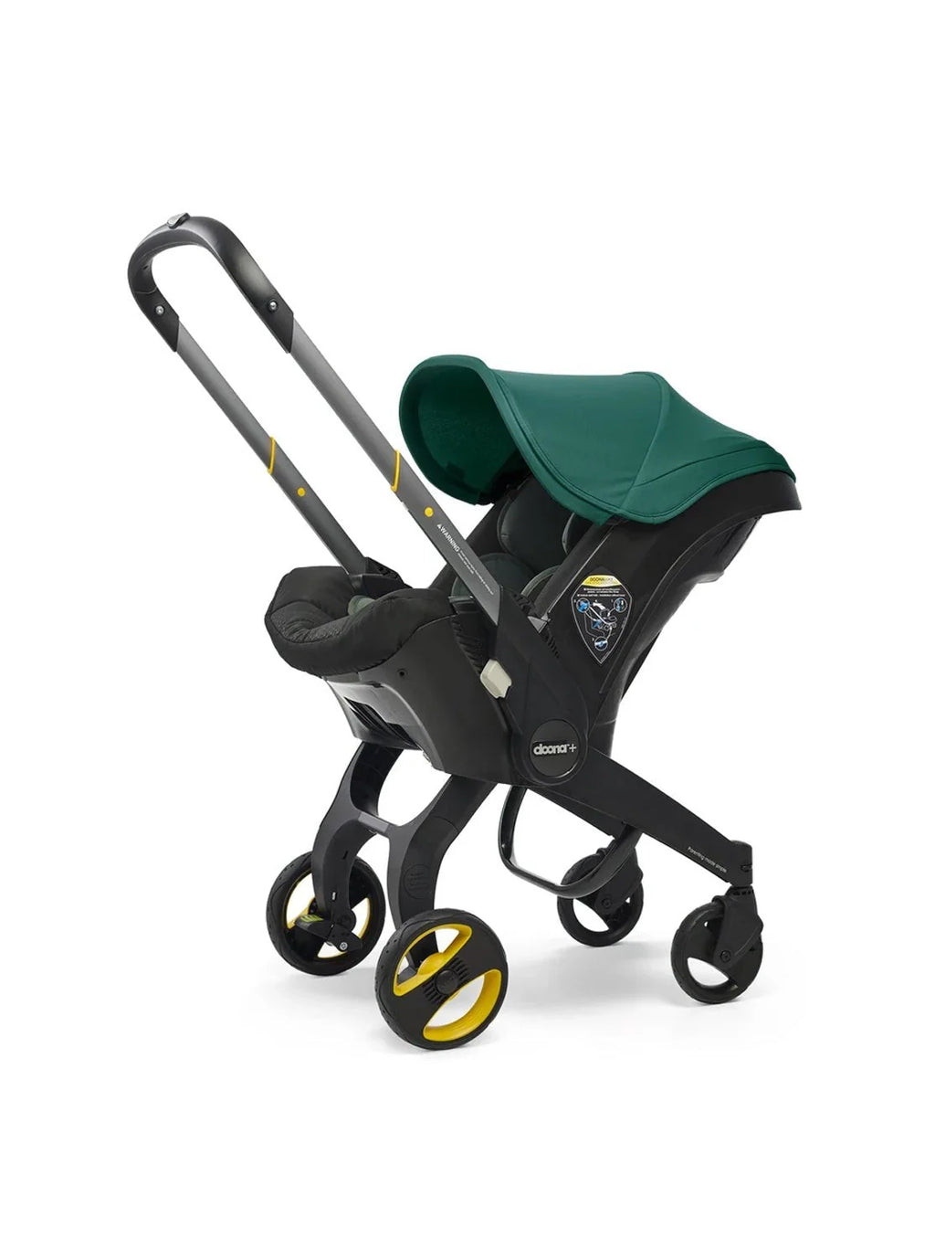 Stroller combination consisting of infant car seat and LATCH base (model year 2025) – Midnight Edition | From car to stroller in seconds, airplane-compatible, including accessory bag