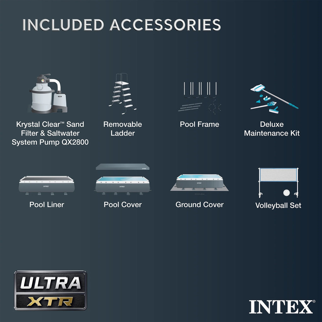 INTEX 24ft x 12ft x 52in Ultra XTR Above Ground Pool, Floats (2 Pack), & Inflatable Cooler