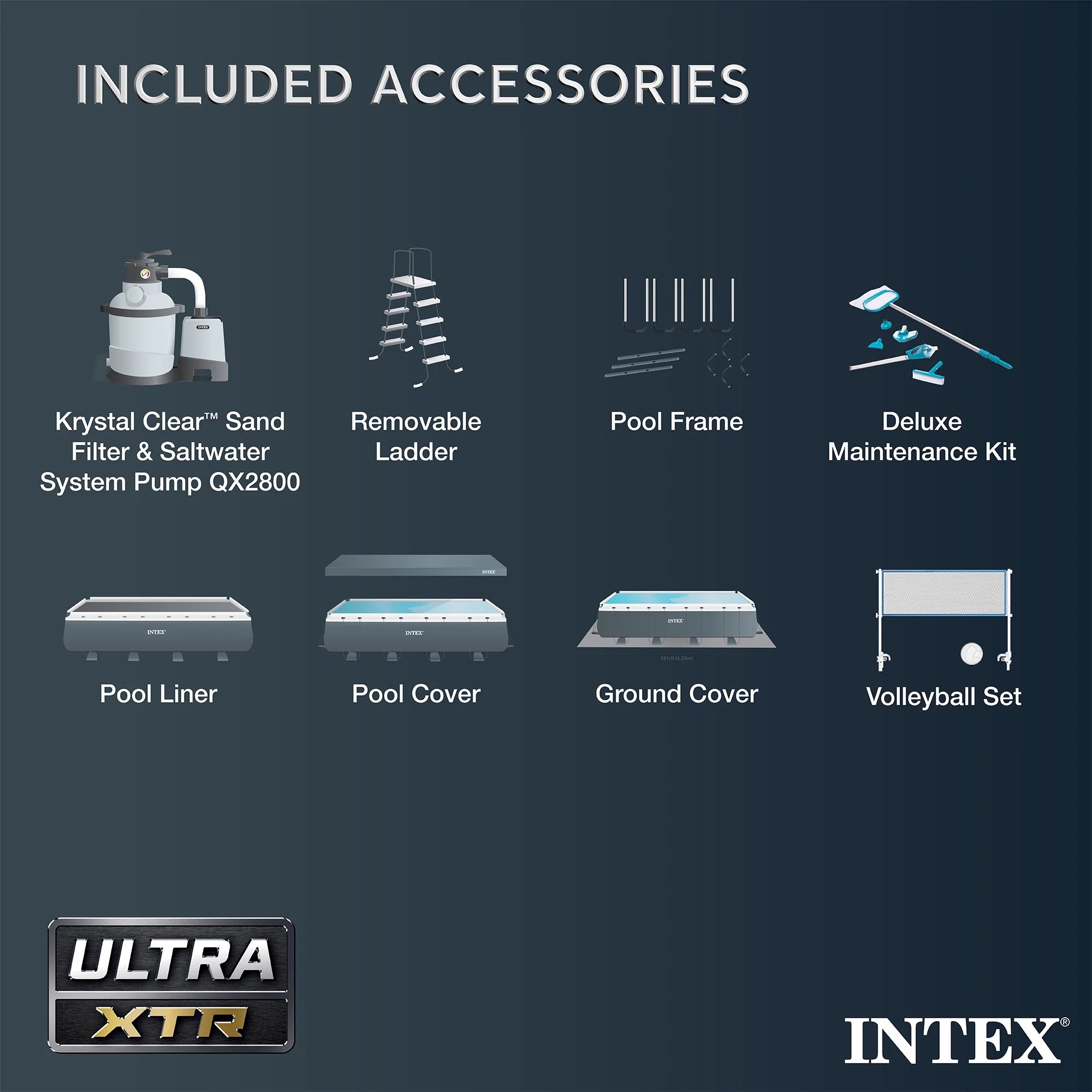 INTEX 24ft x 12ft x 52in Ultra XTR Above Ground Pool, Floats (2 Pack), & Inflatable Cooler