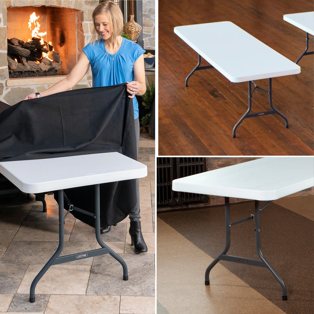 Lifetime 8-Foot Commercial Grade Folding Table, White Granite (22980)