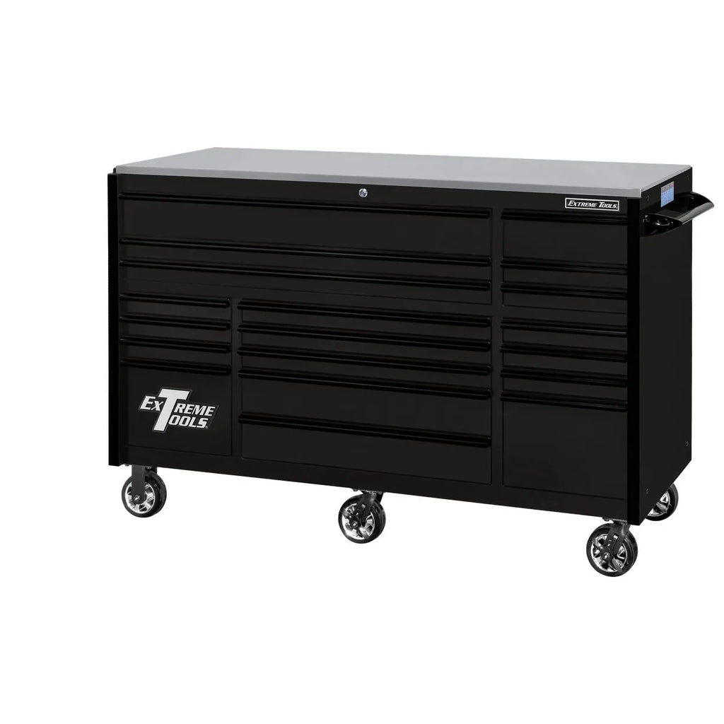 Extreme Tools RX250 Series 72-inch x 30-inch Rolling Cart – 19 Drawers – 250 lb Drawer Slides