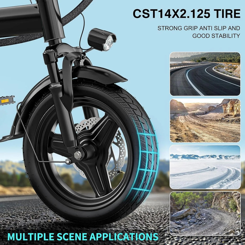 Electric bicycle for adults and teenagers, foldable e-bike for commuters and city use, foldable e-bike motor 48V 24MPH