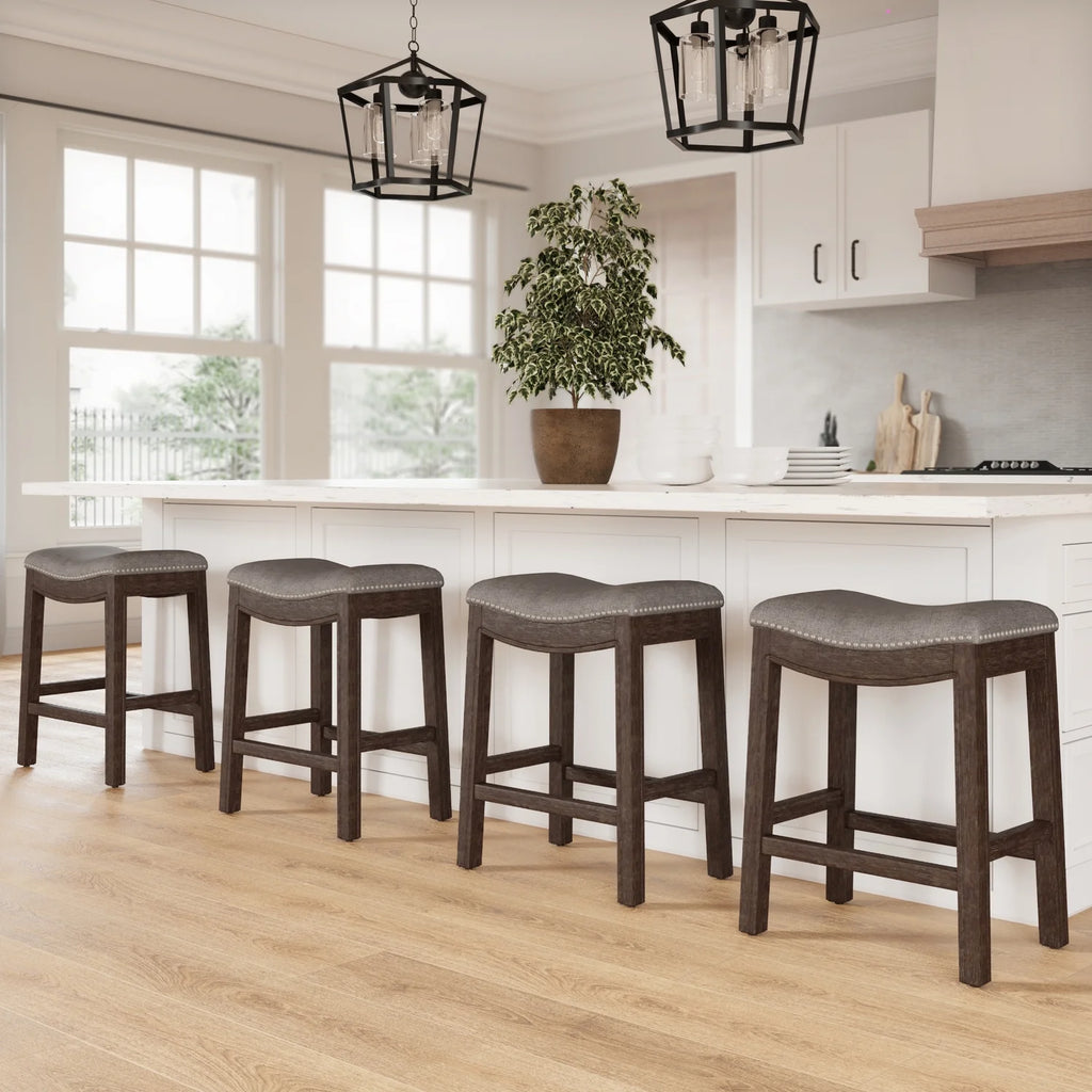 New Ridge Home Goods 26" Saddle Wood Counter Height Stool Weathered Natural