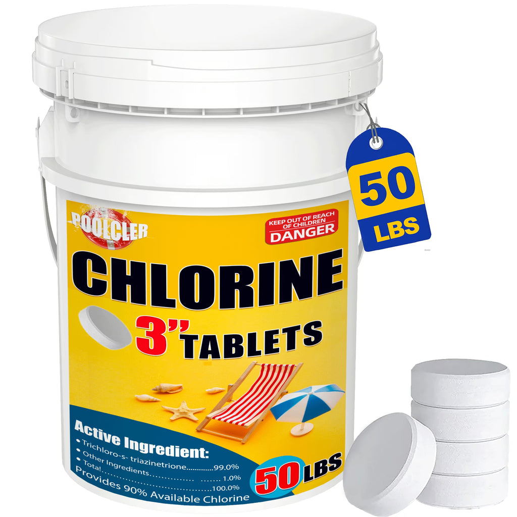 50 lbs 3" Chlor Tabs for Swimming Pools, Tablets, Chlorine Pool Chemicals