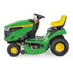 John Deere S100 ride-on lawnmower, 107 cm (42 inch) cutting width – 17.5 hp petrol hydrostatic drive