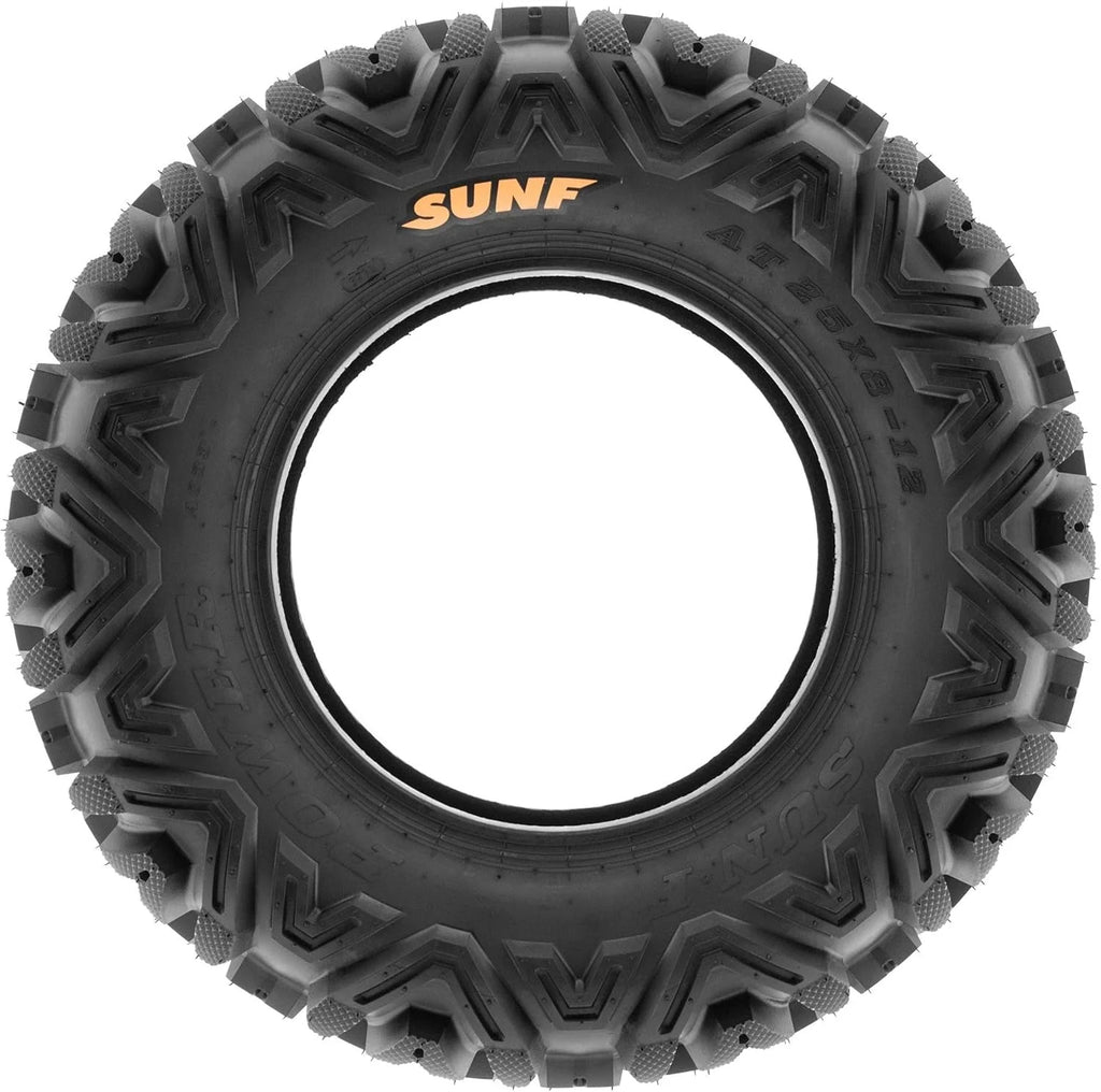 Set of 4 ATV/UTV off-road tires, 25x8-12 front and 25x10-12 rear, 6 PR, tubeless A033