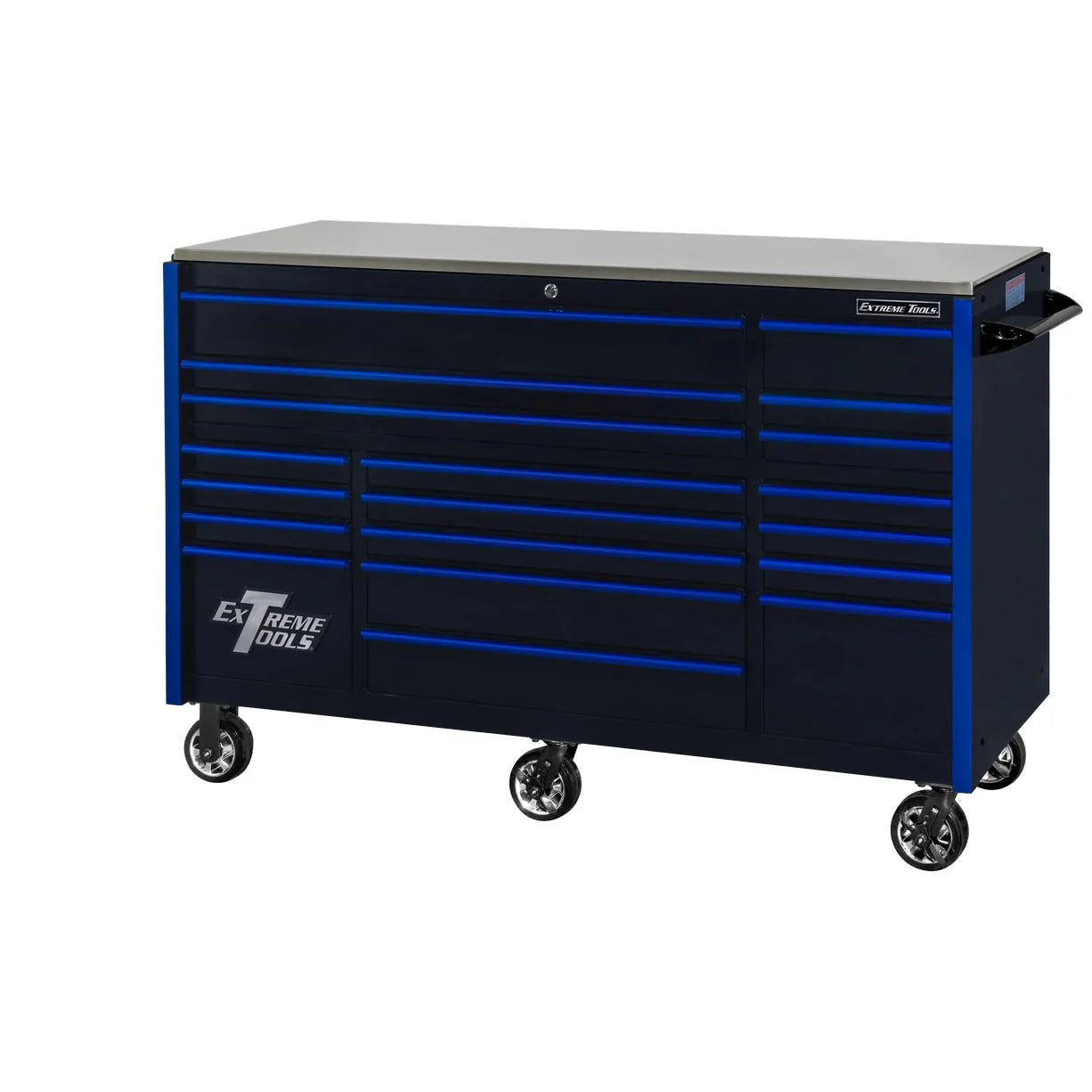 Extreme Tools RX250 Series 72-inch x 30-inch Rolling Cart – 19 Drawers – 250 lb Drawer Slides