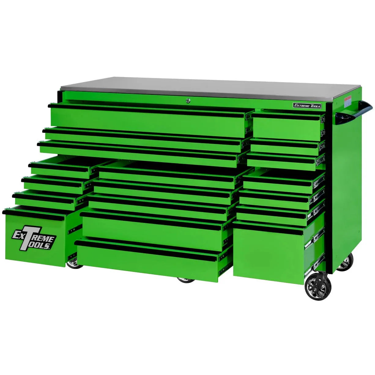 Extreme Tools RX250 Series 72-inch x 30-inch Rolling Cart – 19 Drawers – 250 lb Drawer Slides