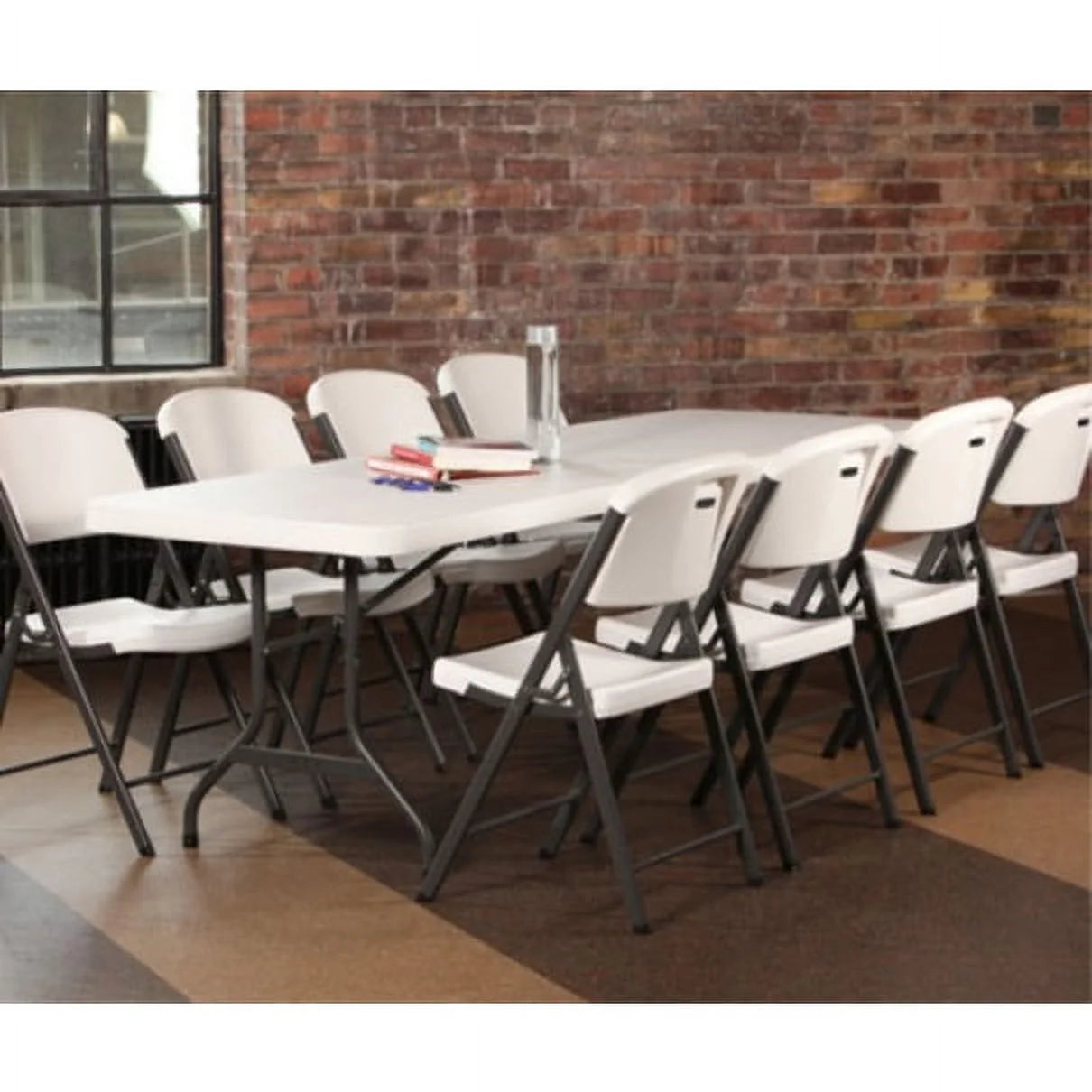 Lifetime 8-Foot Commercial Grade Folding Table, White Granite (22980)