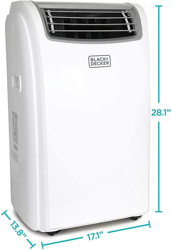 BLACK+DECKER Portable Air Conditioner with 14,000 BTU, Heating Function and Remote Control, White