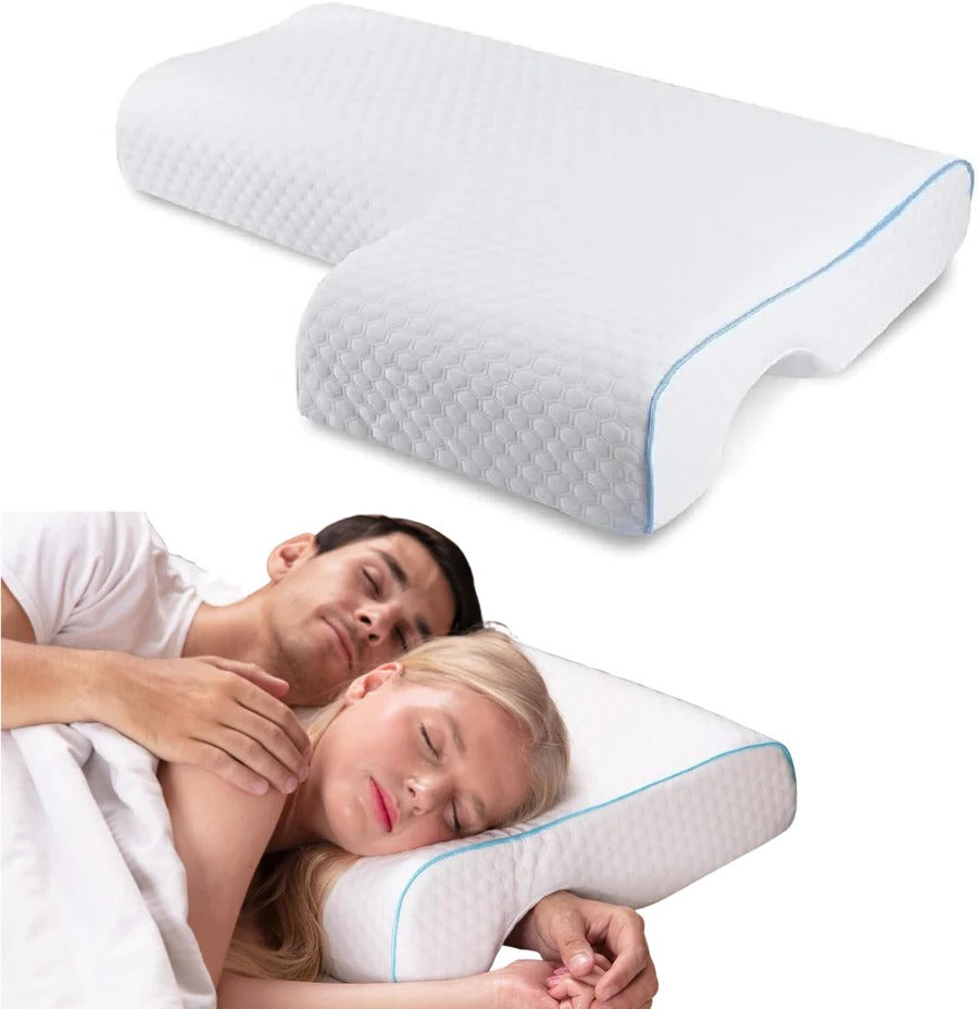 Orthopedic Couple Pillow | Arm Tunnel Cuddle Design | Memory Foam
